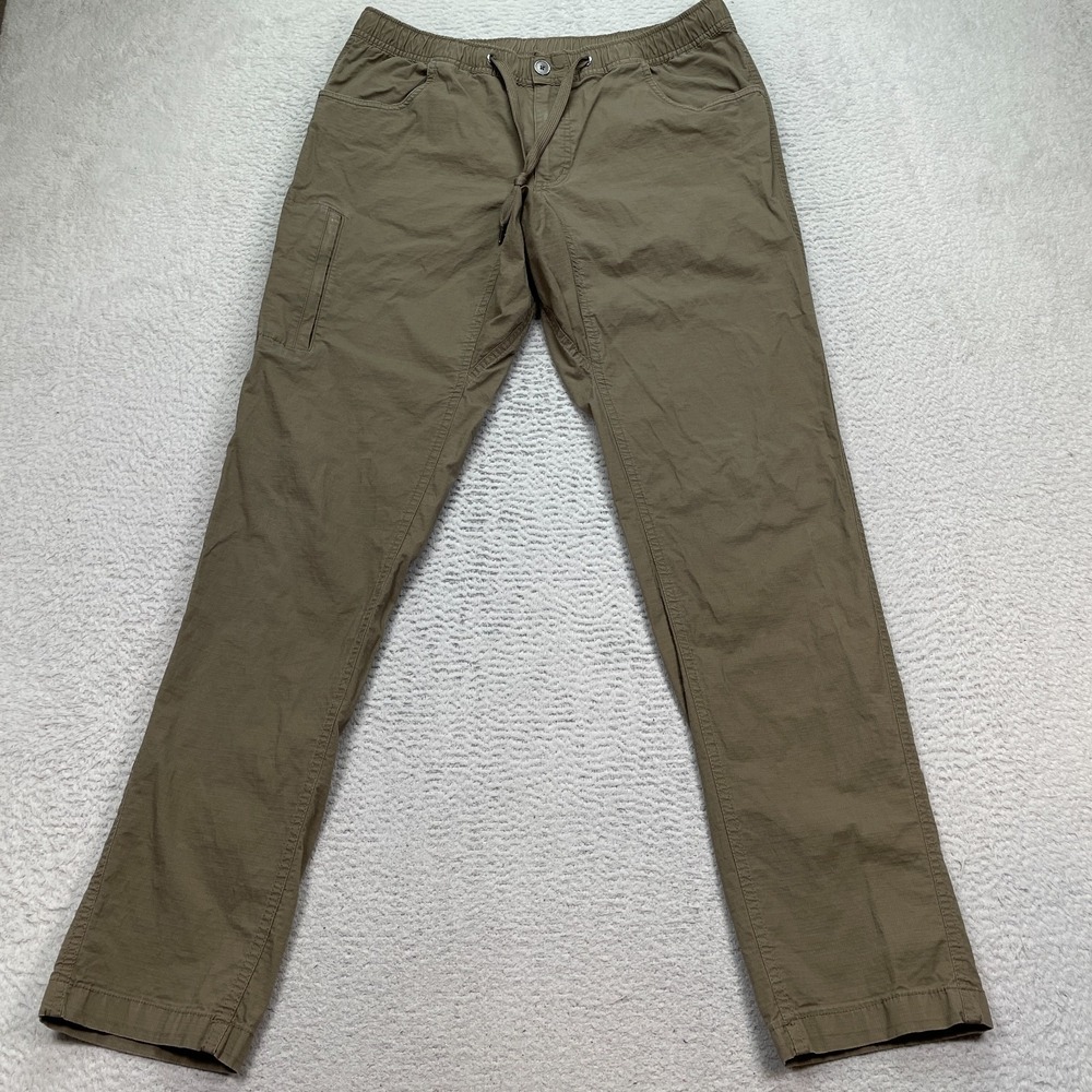 BYLT Pants Weekender Mens Large Brown Ripstop Cargo Drawstring 34x32 - Picture 1 of 11